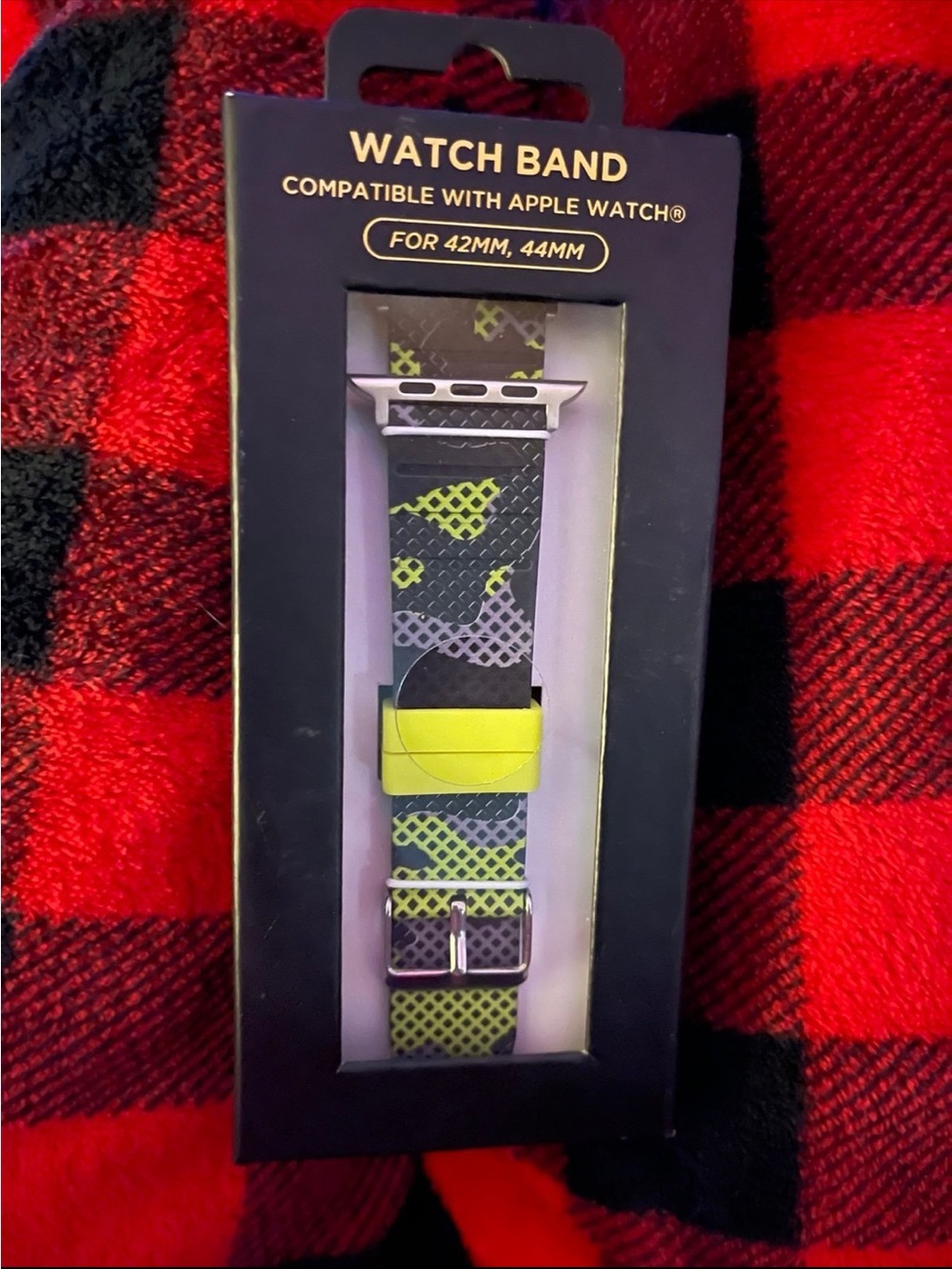 Watch Band Compatible with Apple Watch - Neon Green Black Pattern
